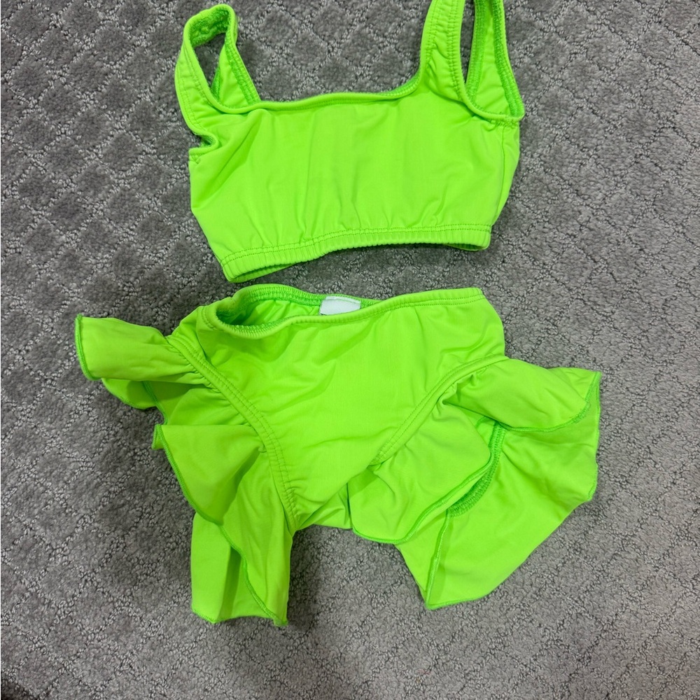Kids Neon Green Swimwear Set